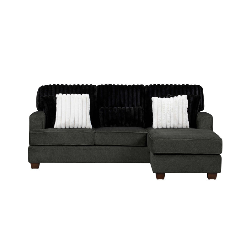 Coussins réversibles Modern, Gris foncé