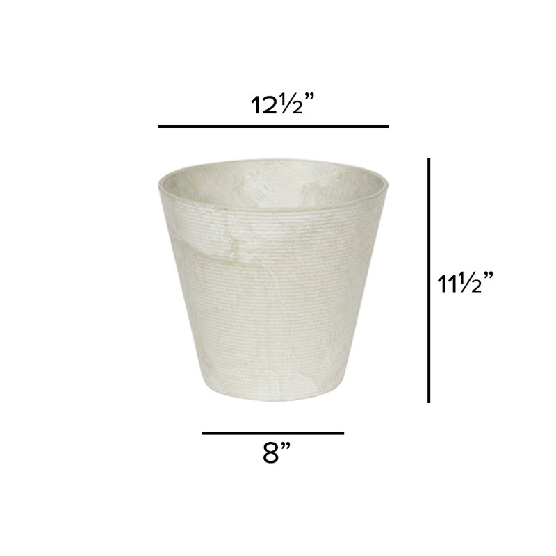 Pot à fleurs en résine Carreras, Menthe, H 11,5 po x l 12,5 po x P 12,5 po