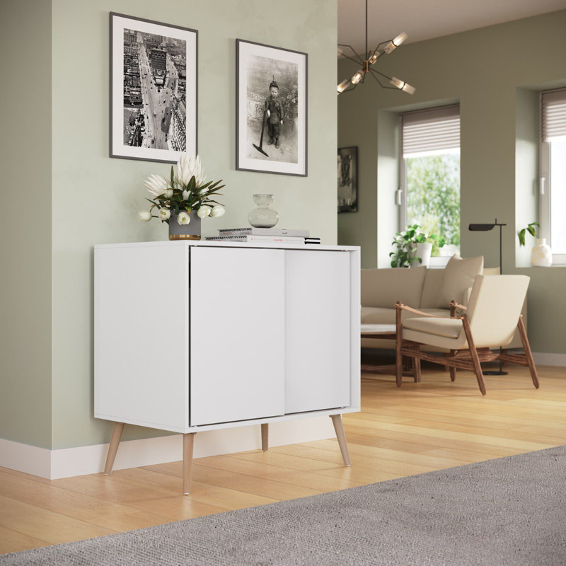 Rectangle Accent Cabinet, White/Pine