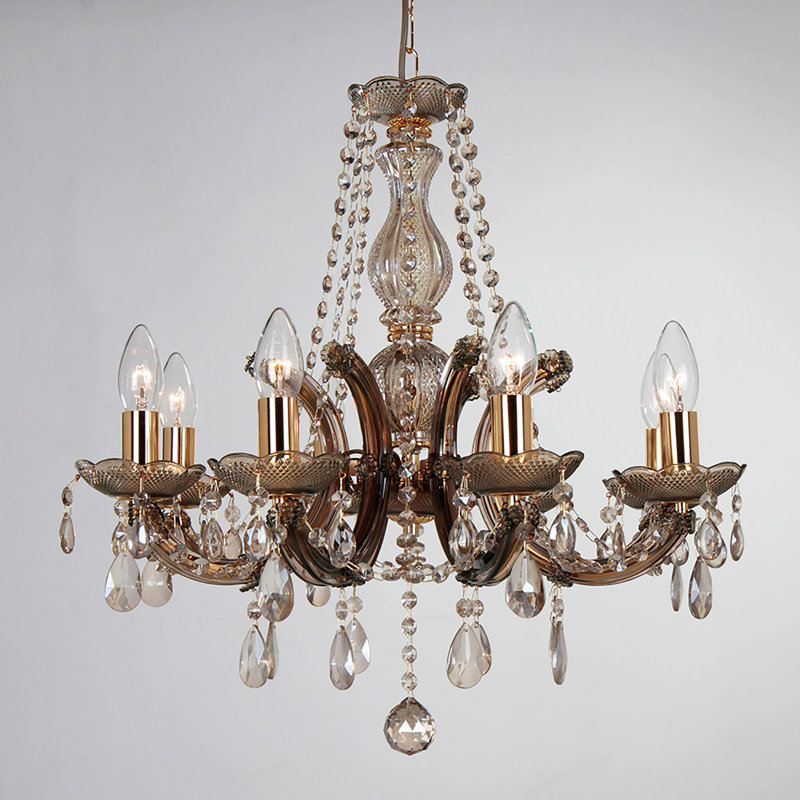 Jansen 8 - Light Candle Style Chandelier, Mink