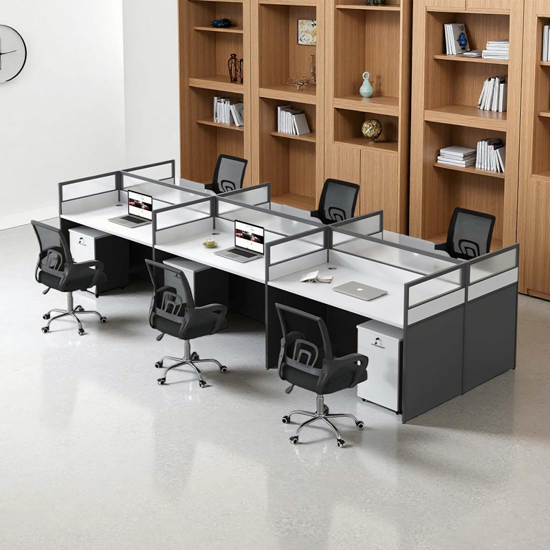 Rectangle 6 Person Benching Workstation with Cable