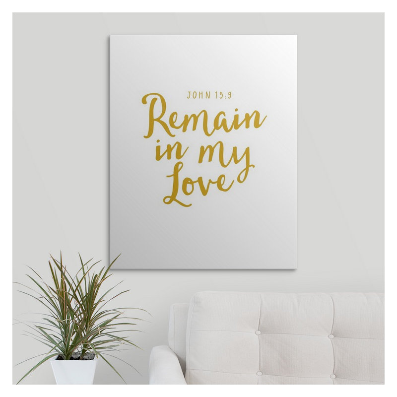 « john 15:9-scripture art », art textuel, H 20 po x l 16 po x P 1,5 po, Toile