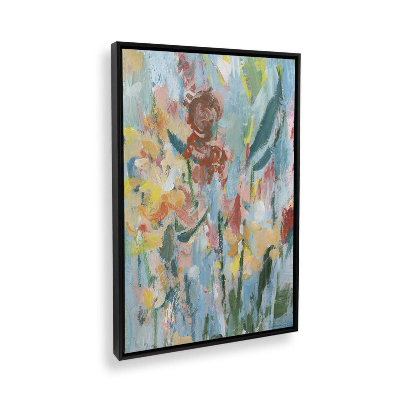 «Impressionist Floral Abstract I» par Ethan Harper, reproduction d'art, 16"H x 12" W, Noir
