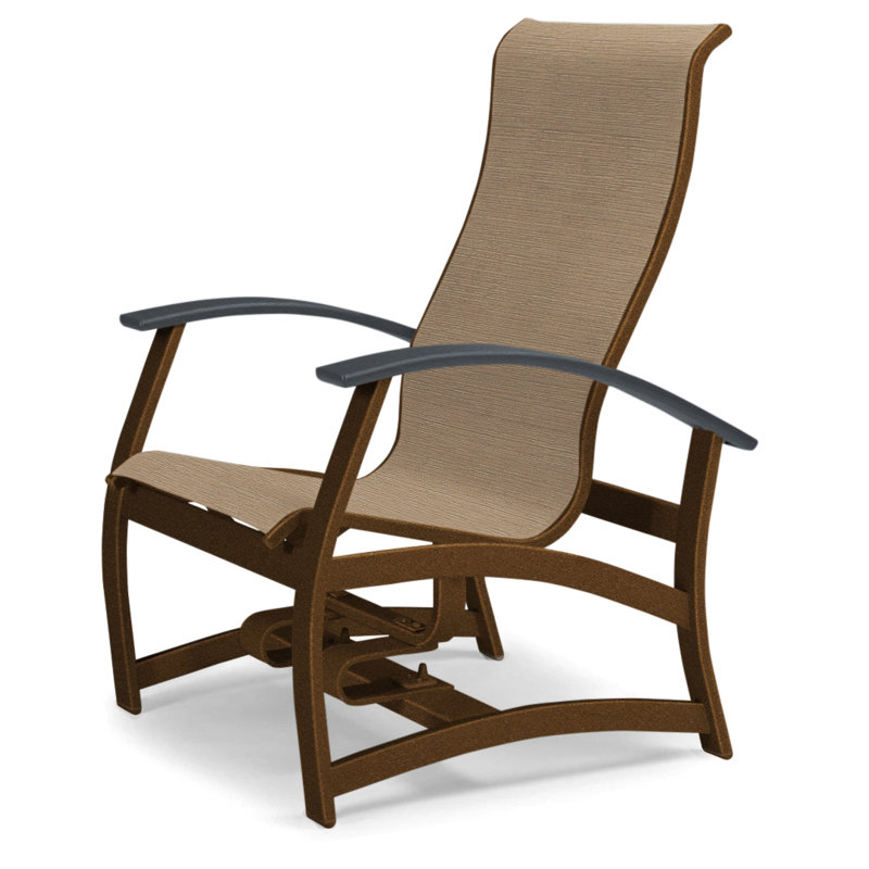 Askar Swivel Powder Coated Aluminum Outdoor Lounge Chair, Classic Graphite P30, Alloy Sunbrella®, Textured Kona