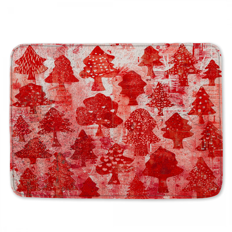 Tapis de bain Red Christmas Trees, L 24 po x L 17 po