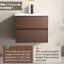 Meuble-lavabo de 61 cm (24 po) avec rangement suspendu en contreplaqué, lavabo en porcelaine cuite à 1280 °C, tiroirs à ouverture et fermeture fluides, profondeur de 57,2 cm (22,52 po), hauteur de 61 cm (24 po), en céramique à base d'argile, surface en marbre reconstitué