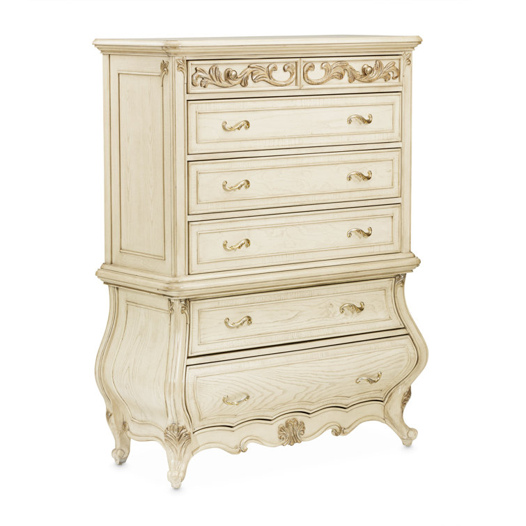 Cortina Champagne Small Drawer Chest, Bedroom - Chests