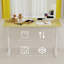 Bureau d'étude à hauteur réglable pour enfants et adultes - Table de bureau multifonctionnelle, conception compacte, bureau de 60 cm x 120 cm, structure blanche, plateau en bois naturel | Idée de cadeau-701996818-701996817