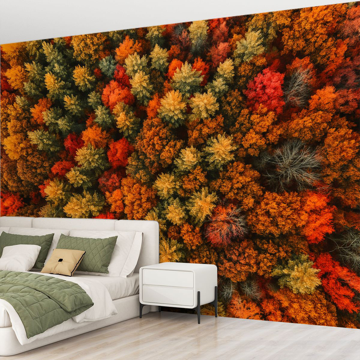 Latitude Run® Peel and Stick Wallpaper Wall Mural autumnal forest ...