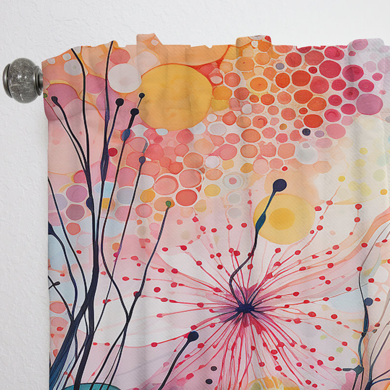 Westlake Colorful Ink River Microscopic Fantasia II - Modern Velvet Curtain - Room Darkening - 1 panel, 52" W x 120" L