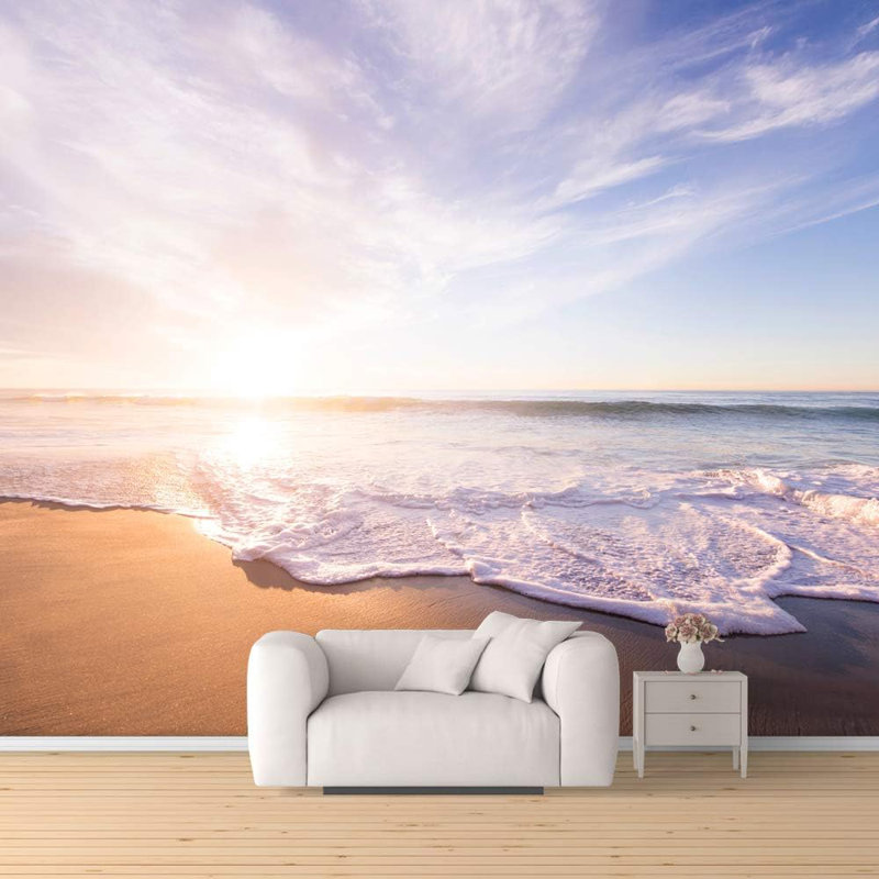 Murale romantique à peindre Beach11, L 100 po x l 144 po