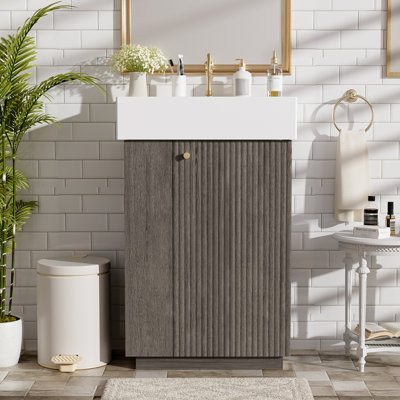 22" Single Bathroom Vanity With Ceramic Top