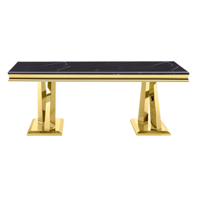 Melbourne Gold Coffee Table with Metal X Base