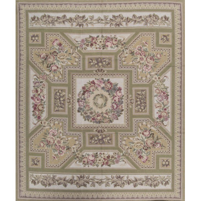 Tapis carrée et doré de haute qualité noué à la main