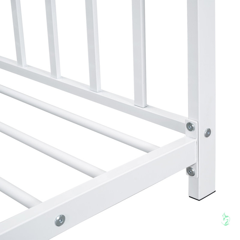 Lit plateforme simple en métal, Blanc