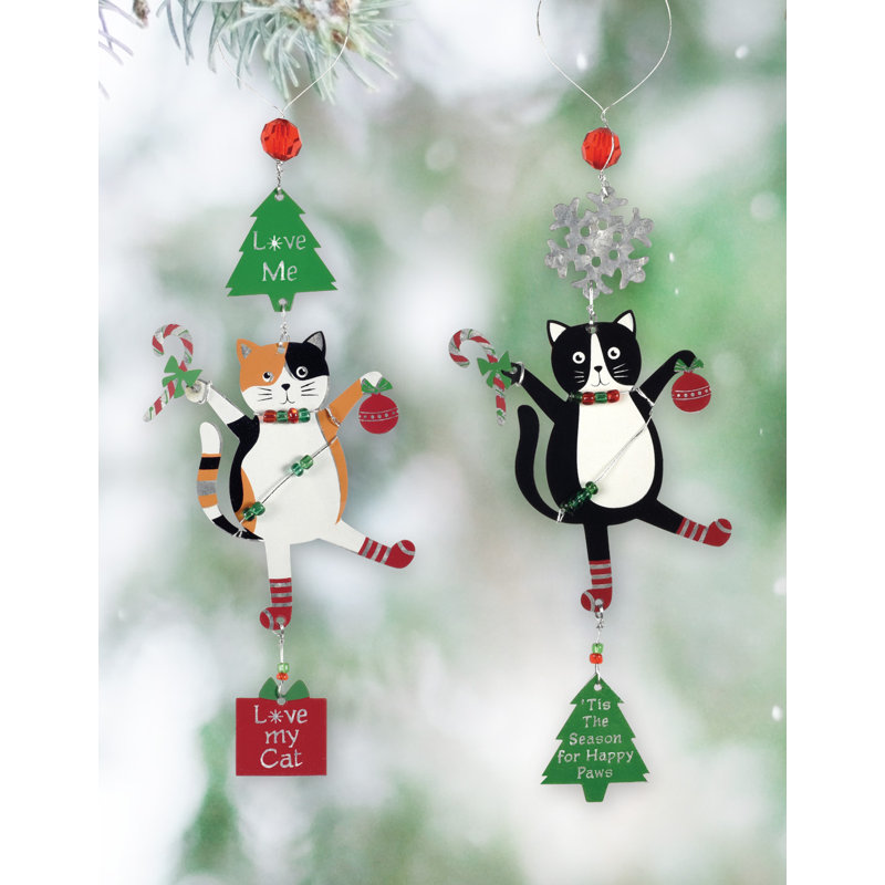 Ensemble d’ornement figurine suspendu chat 2 pièces