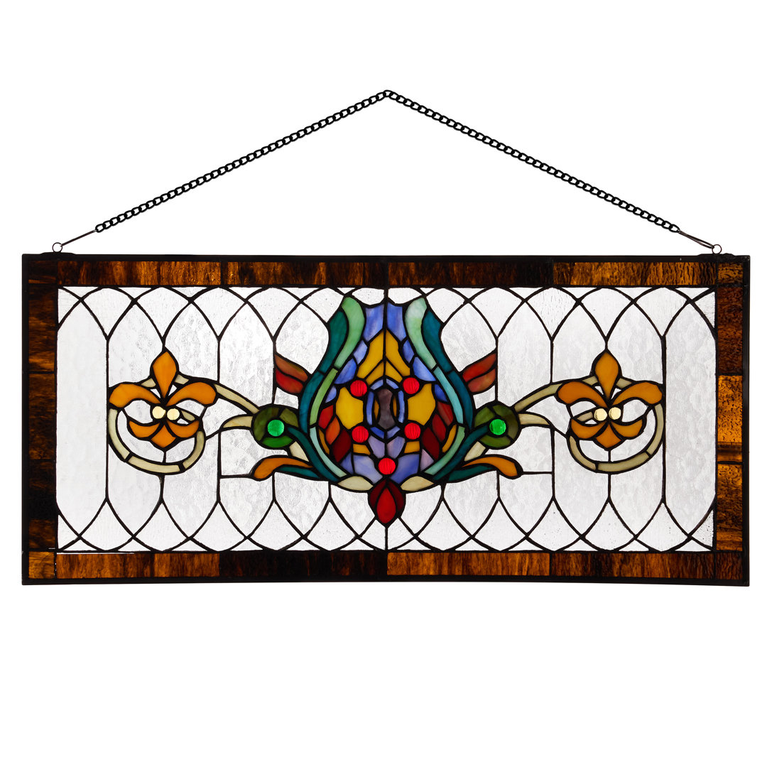 30"L Oakley Tiffany Stained Glass Pub Panel Astoria Grand