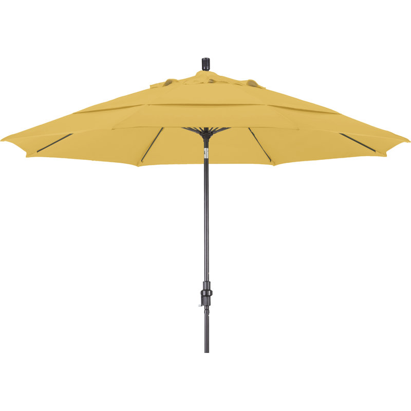 Parasol de marché 11 pi Leiker, Jaune - polyester, Blanc mat