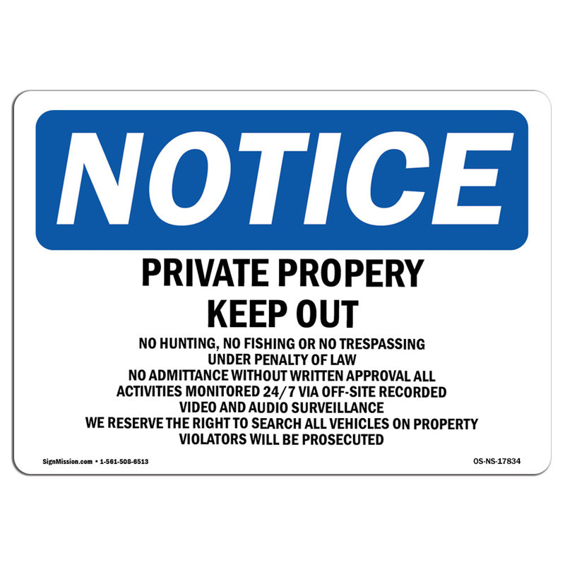 Panneau de propriété privée «Keep Out No Hunt»