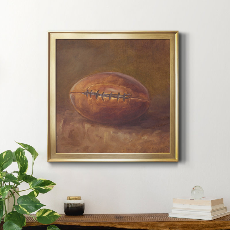 " Rustic Sports IV ", 16" H x 16" W x 1" D, Gold Framed Canvas, No Mat