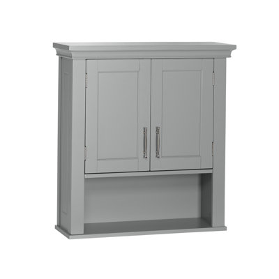 RiverRidge Somerset Two-Door Bathroom and Laundry Wall Mount Storage Medicine Cabinet with Open and Adjustable Shelf
