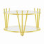 Table basse 31,5 "pour le salon, pieds en acier inoxydable, table ronde avec centre en verre trempé transparent de 8 mm-121069538
