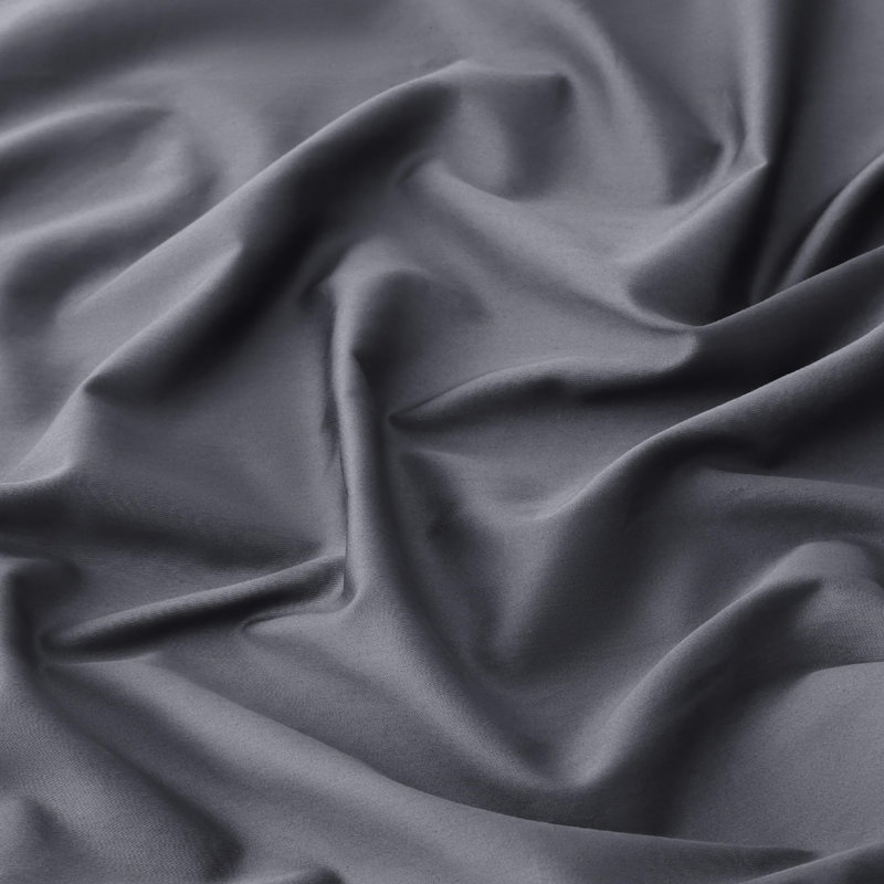 Draps 100% coton de literie - 6 pièces de draps en coton tissé en satin de coton, Gris