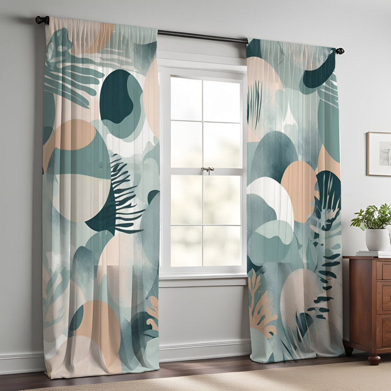 Paire de rideaux semi-transparents en polyester Dushawn, L 40 po x L 82 po