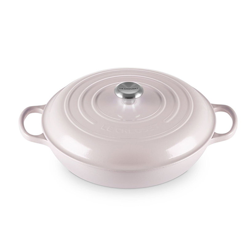 Le Creuset Signature Enameled Cast Iron Braiser with Lid, Shallot, 5 quarts