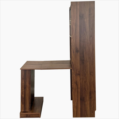 Folding Desk with Storage, Space-Saving Foldable Computer Desk for Small Spaces, Writing Study Table for Home Office, Bedroom, Dorm, Apartment