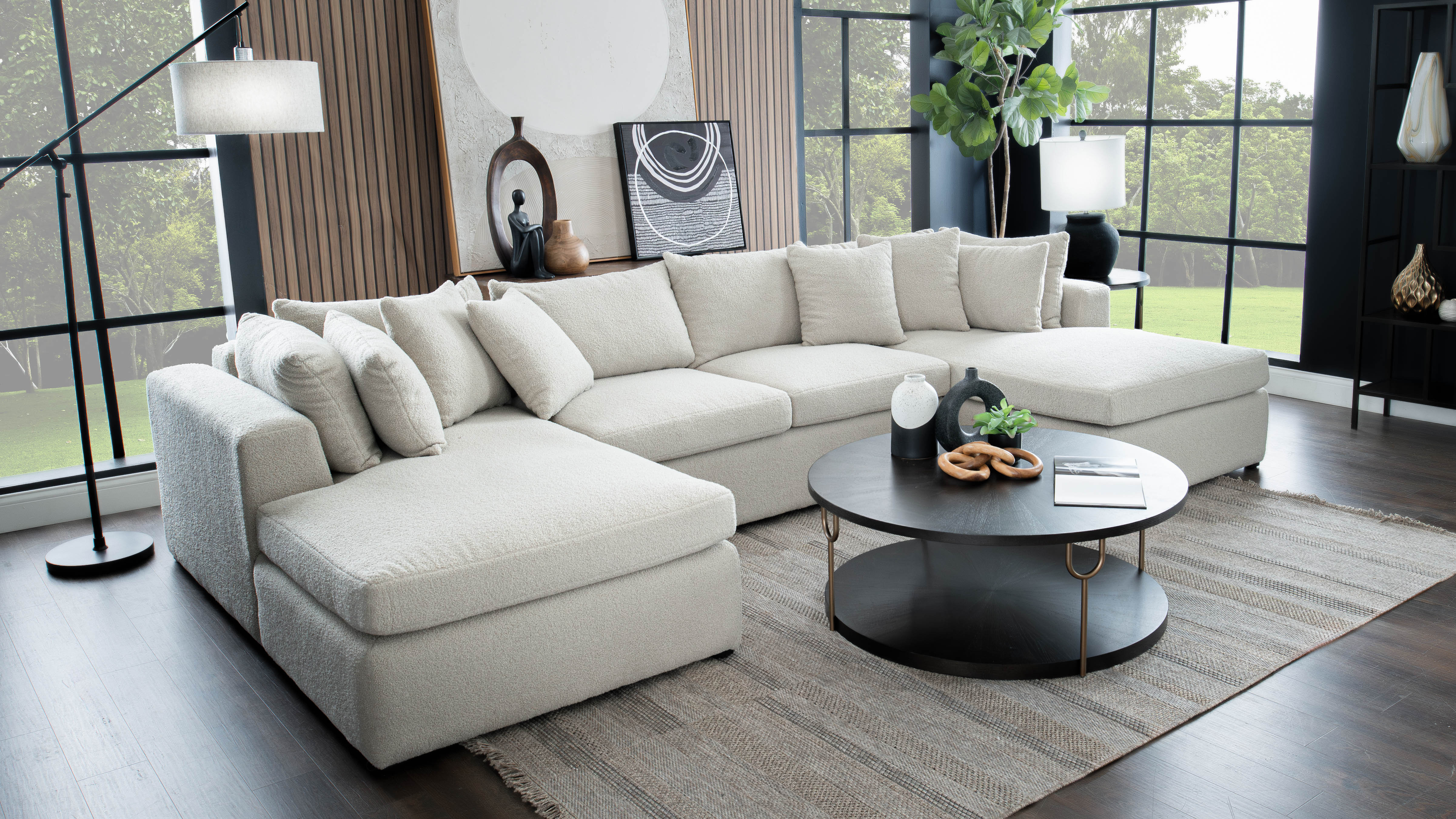 Teddy 142" 3-Piece Upholstered Sectional Sofa