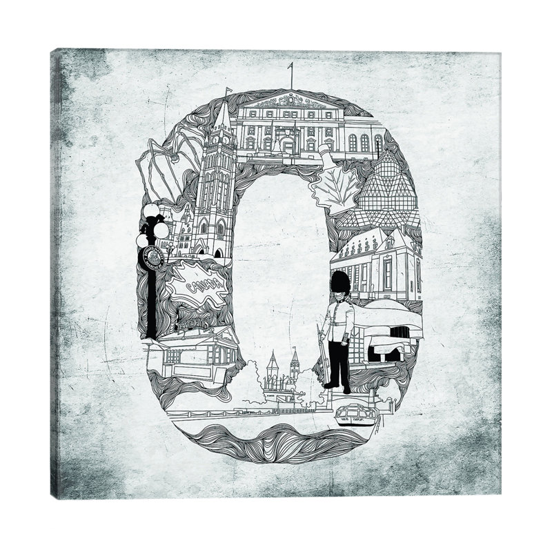 Ottawa par Sasha, impression sur toile, H 18 po x l 18 po x P 1,5 po, Toile avec cadre noir, Pas de tapis