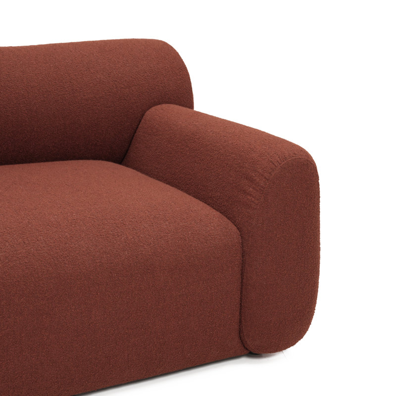Pebble 87" Deep Seat Upholstered Sectional, High-Resilience Foam Curved Arm Italian Modern Sofa, Seats 2 for Living Room, 87"