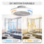 18 Inch Bladeless Ceiling Fan with Light and Remote, Modern Flush Mount Low Profile Ceiling Fan for Bedroom Kitchen Dining Room