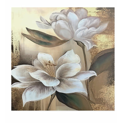 Impression florale blanche de magnolia moderne sans cadre