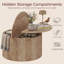 Table basse relevable, table basse ronde moderne cannelée de 81 cm (32 po), naturelle