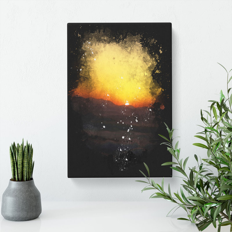 Indian Sunrise - Wrapped Canvas Painting, 60cm H x 40cm W x 4cm D
