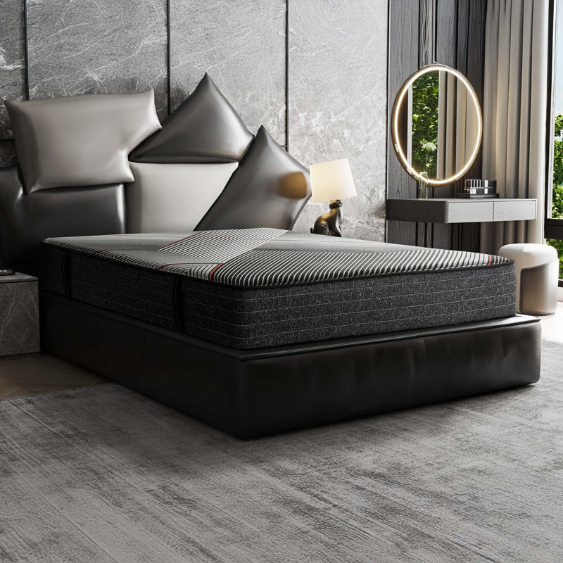 King Size 10 Inch Firm Hybrid Mattress With Cooling Knit Cover, Gel Memory Foam And Pocketed Coils For Pressure Relief And Temperature Regulation.