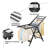 JOBOS black large-capacity foldable clothes drying rack with wheels, adjustable drying height, windproof holes, and shoe rack.