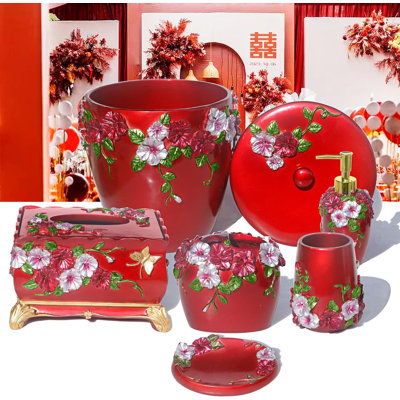 Red Bathroom Decor Accessories