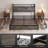 Bed Frame With 2-Tier Storage Headboard, Metal Platform Bed Frame With 4 Storage Drawers, Built In Charging Station And LED, Metal Support/No Box Spring Needed, Gray-41797382-41797404