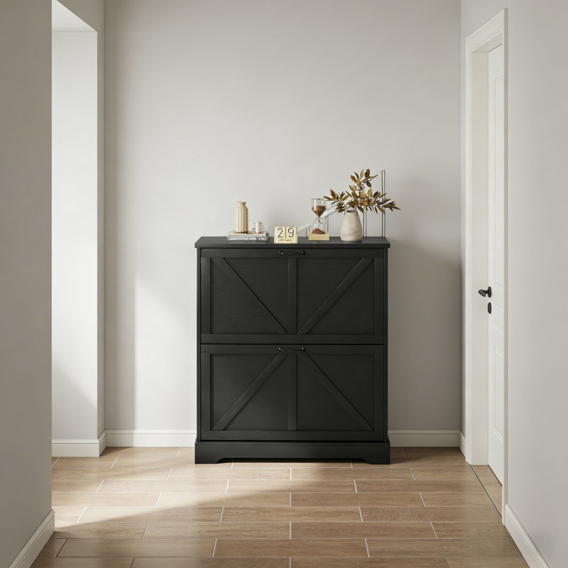 Premium Wooden Shoe Cabinet For Home, Black