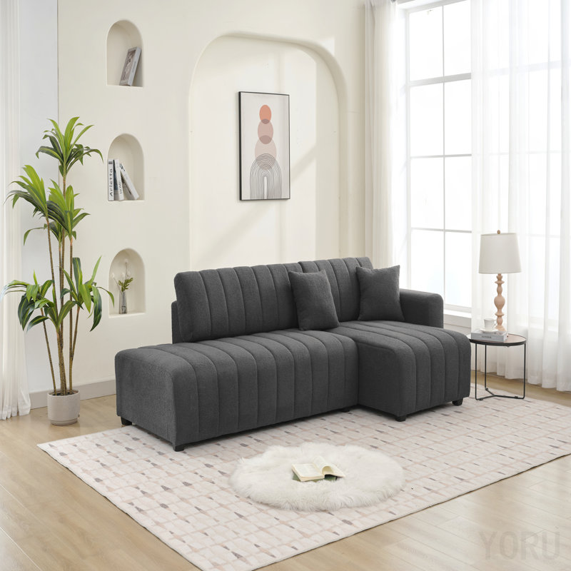 Wool Right Facing Sectional Sofa With Chaise