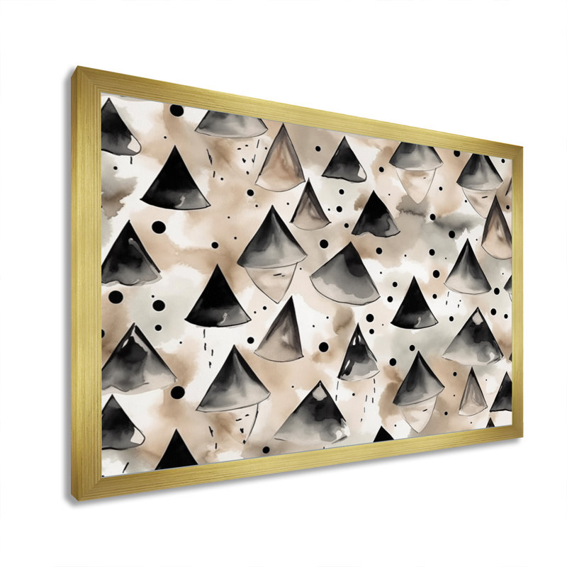 Sharwari Exploration Golden Symmetry Abstract I, reproduction d'art sur toile, H 16 po x l 32 po x P 1 po, Encadrement doré