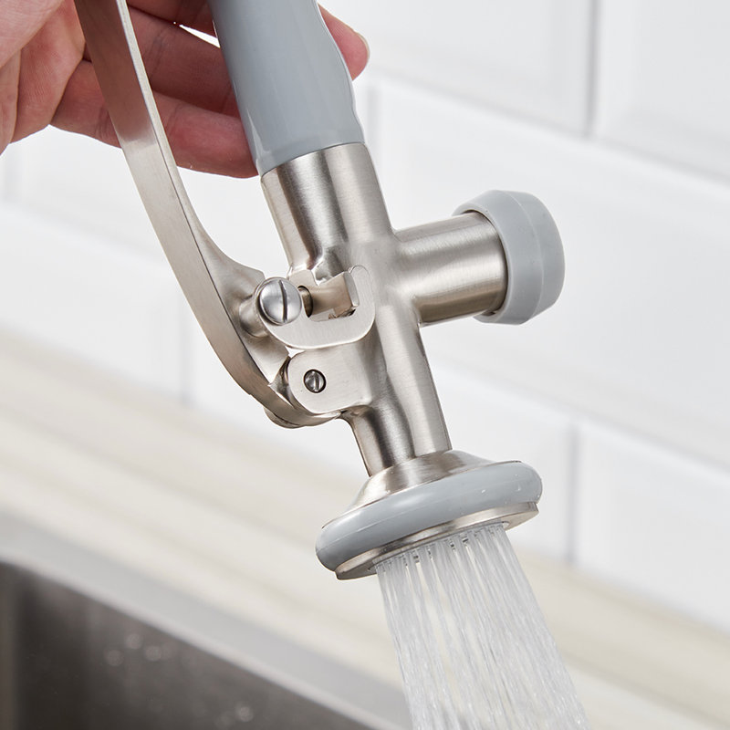Modern Single Handle Kitchen Faucet Pull Down - Brushed Nickel Hot And Cold Sink For Commercial Use