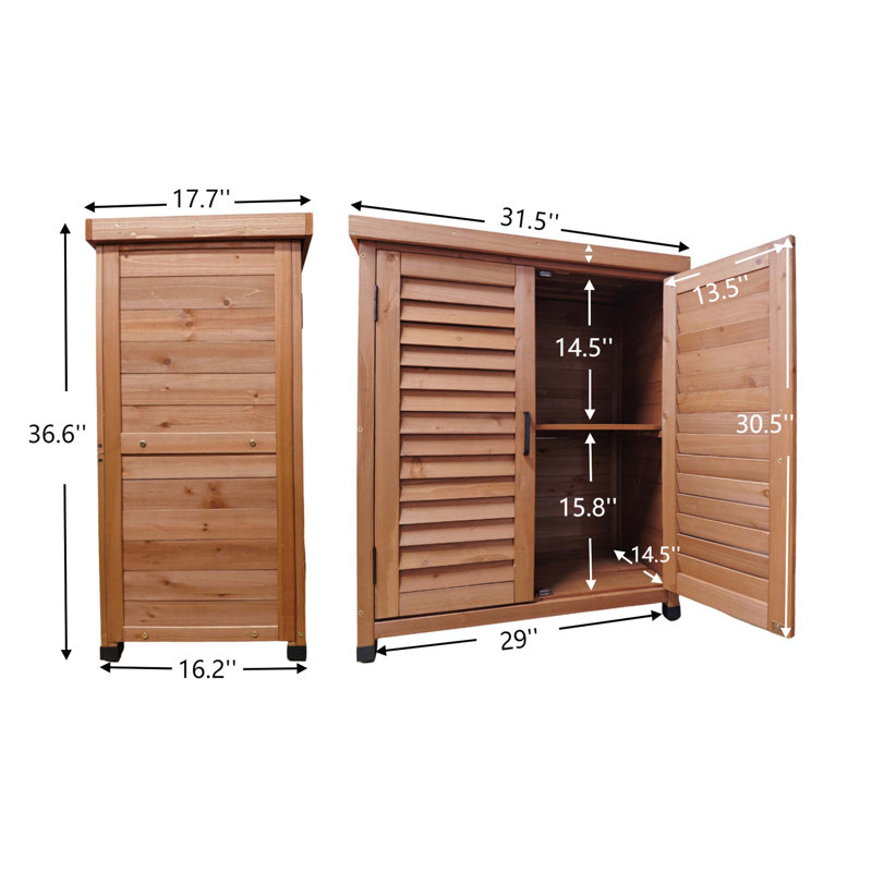 Potting Bench with Storage Cabinet, Brown