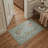 Floral Machine Washable Area Rug Green with Non-Slip Backing-580106986