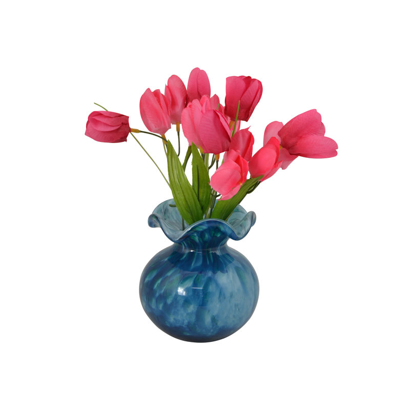 5" Aqua Blue Glass Vase Aroma Diffuser