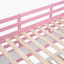 Lit superposé de style château double avec 2 tiroirs, 3 tablettes et glissière - rose-494600802-494600814