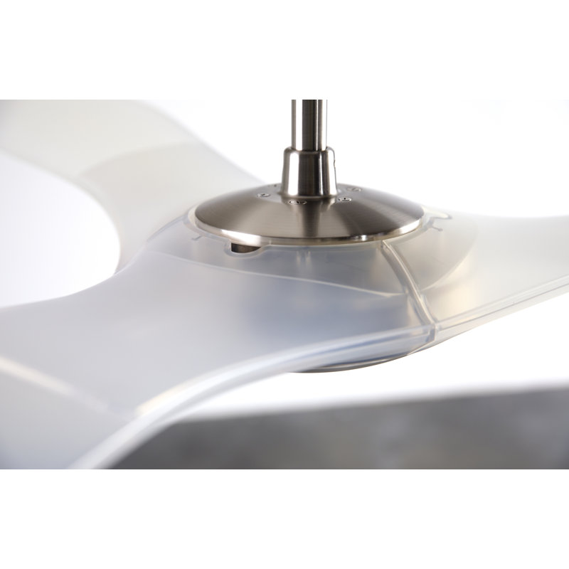 IC Brisa Downrod Ceiling Fan, Bright Nickel/Translucent, Handheld Remote Control